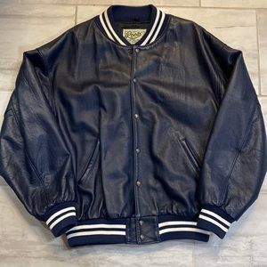 Roots Blue Leather Jacket (XL)